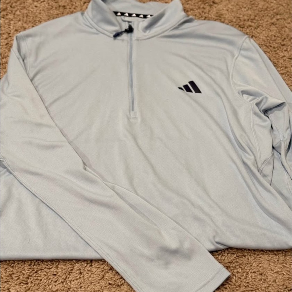 Adidas Light Gray Quarter-Zip Pullover